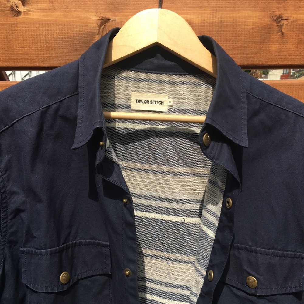 Taylor Stitch Chore Jacket in Navy Dry Wax Canvas